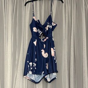 Floral Navy Blue Romper